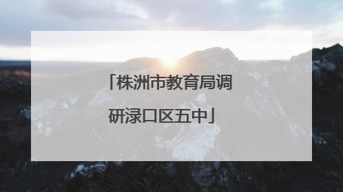 株洲市教育局调研渌口区五中
