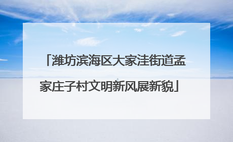 潍坊滨海区大家洼街道孟家庄子村文明新风展新貌