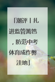 潮评丨扎进监管篱笆，防范中考体育成作弊洼地