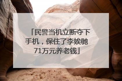 民警当机立断夺下手机，保住了李娭毑71万元养老钱
