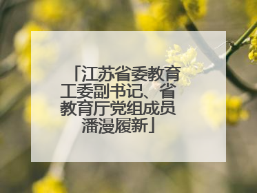 江苏省委教育工委副书记、省教育厅党组成员潘漫履新