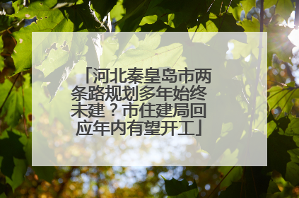 河北秦皇岛市两条路规划多年始终未建？市住建局回应年内有望开工
