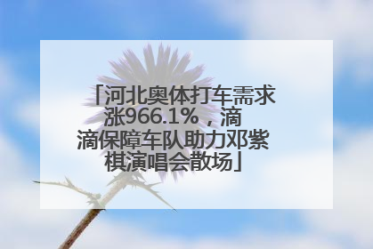 河北奥体打车需求涨966.1%，滴滴保障车队助力邓紫棋演唱会散场