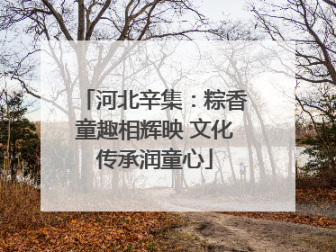 河北辛集：粽香童趣相辉映 文化传承润童心