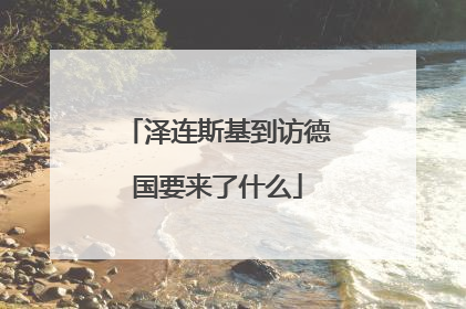 泽连斯基到访德国要来了什么
