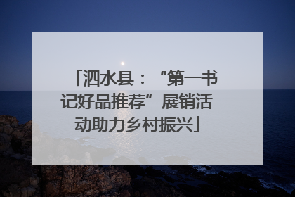 泗水县：“第一书记好品推荐”展销活动助力乡村振兴