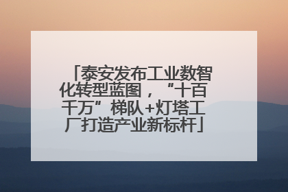 泰安发布工业数智化转型蓝图，“十百千万”梯队+灯塔工厂打造产业新标杆