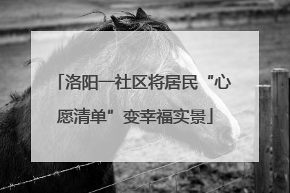 洛阳一社区将居民“心愿清单”变幸福实景