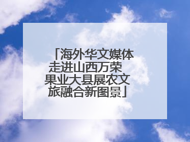 海外华文媒体走进山西万荣 果业大县展农文旅融合新图景