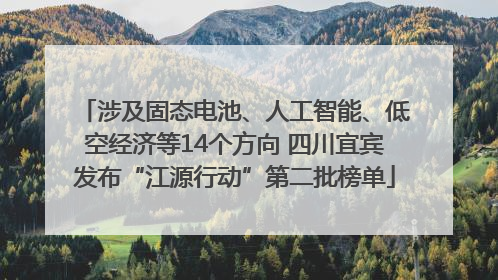 涉及固态电池、人工智能、低空经济等14个方向 四川宜宾发布“江源行动”第二批榜单