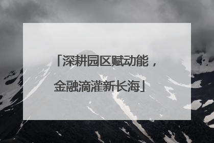 深耕园区赋动能，金融滴灌新长海