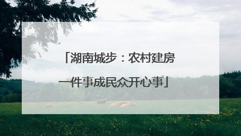 湖南城步：农村建房一件事成民众开心事