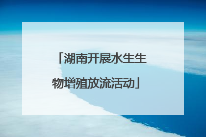 湖南开展水生生物增殖放流活动