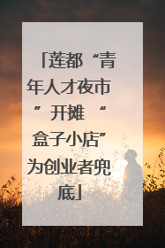 莲都“青年人才夜市”开摊 “盒子小店”为创业者兜底