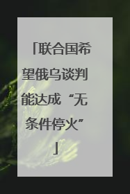 联合国希望俄乌谈判能达成“无条件停火”
