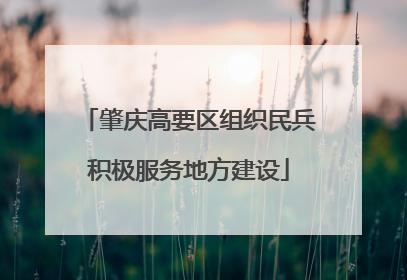 肇庆高要区组织民兵积极服务地方建设