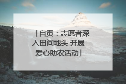 自贡：志愿者深入田间地头 开展爱心助农活动