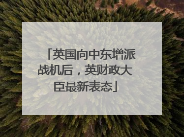 英国向中东增派战机后，英财政大臣最新表态