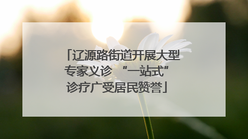 辽源路街道开展大型专家义诊 “一站式”诊疗广受居民赞誉
