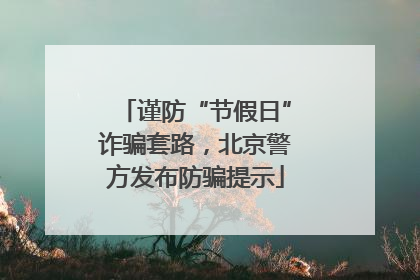 谨防“节假日”诈骗套路，北京警方发布防骗提示