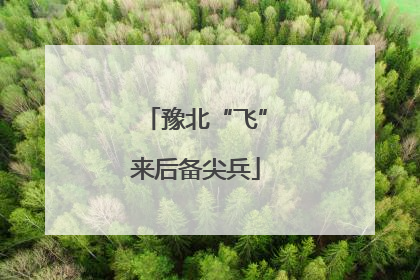 豫北“飞”来后备尖兵