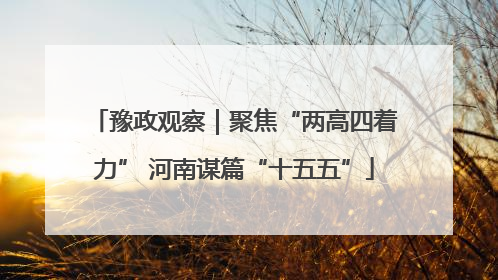 豫政观察｜聚焦“两高四着力” 河南谋篇“十五五”