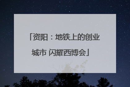 资阳：地铁上的创业城市 闪耀西博会