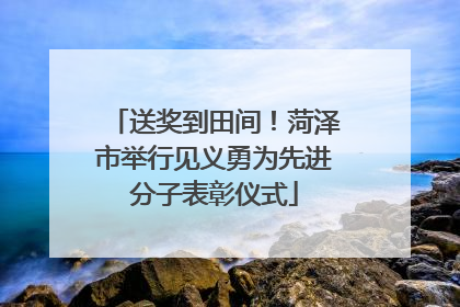 送奖到田间！菏泽市举行见义勇为先进分子表彰仪式