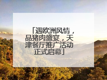 遇欧洲风情，品猪肉盛宴，天津餐厅推广活动正式启幕