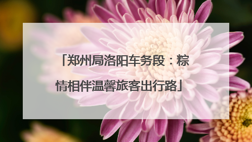 郑州局洛阳车务段：粽情相伴温馨旅客出行路