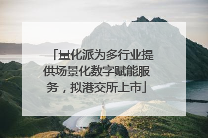 量化派为多行业提供场景化数字赋能服务，拟港交所上市
