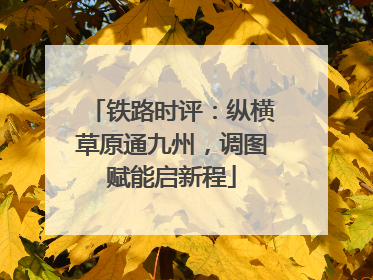 铁路时评：纵横草原通九州，调图赋能启新程