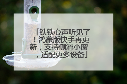 铁铁心声听见了！鸿蒙版快手再更新，支持侧滑小窗，适配更多设备