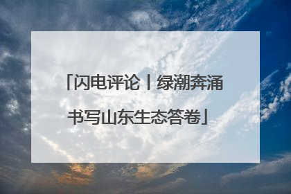 闪电评论丨绿潮奔涌 书写山东生态答卷
