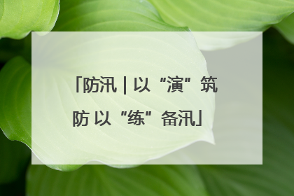 防汛｜以“演”筑防 以“练”备汛