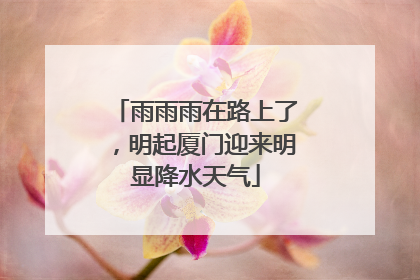 雨雨雨在路上了，明起厦门迎来明显降水天气
