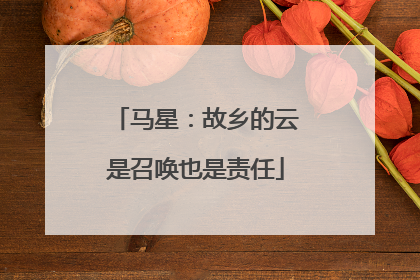 马星：故乡的云是召唤也是责任