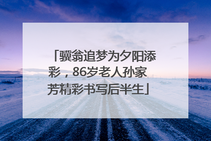 骥翁追梦为夕阳添彩，86岁老人孙家芳精彩书写后半生