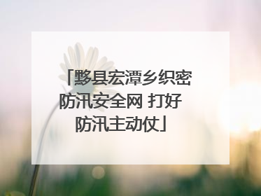 黟县宏潭乡织密防汛安全网 打好防汛主动仗