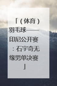 （体育）羽毛球——印尼公开赛：石宇奇无缘男单决赛