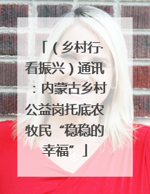 （乡村行·看振兴）通讯：内蒙古乡村公益岗托底农牧民“稳稳的幸福”