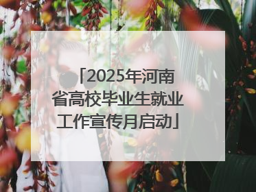 2025年河南省高校毕业生就业工作宣传月启动