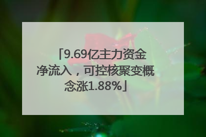 9.69亿主力资金净流入，可控核聚变概念涨1.88%