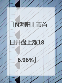 N海阳上市首日开盘上涨186.96%
