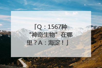 Q：1567种“神奇生物”在哪里？A：海淀！